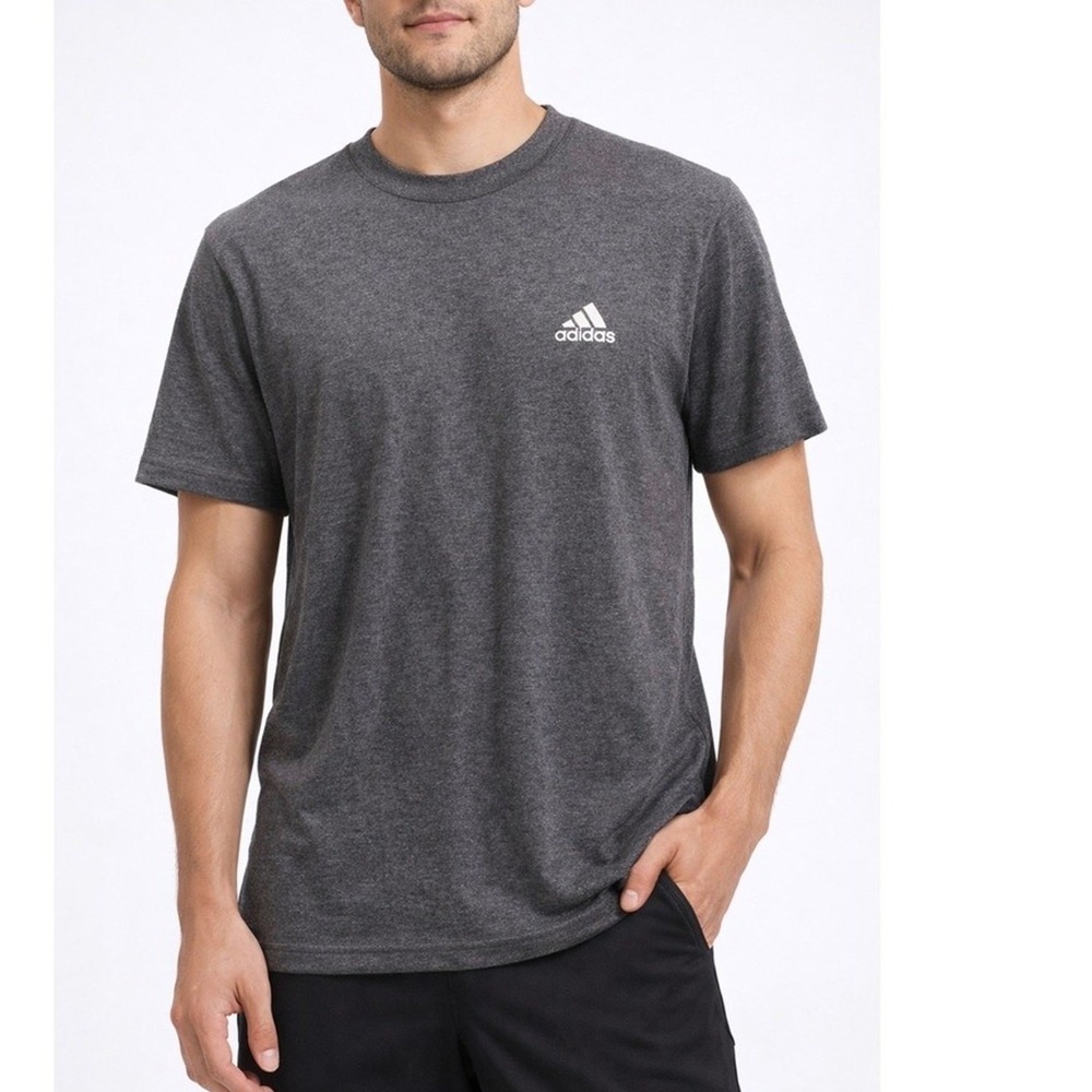 Adidas Golf Mens Shirt Medium T Tee Dark Gray Short Sleeve Crew‎ Neck Athletic